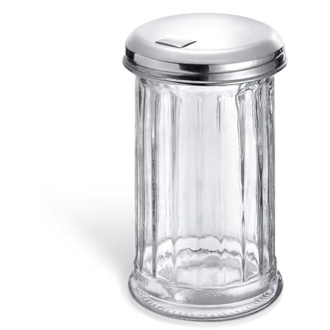 12 Oz Glass Sugar Dispenser with Pour Spout - Sugar Container with Lid Sugar Shaker Dispenser Sugar Jar with Lid Sugar Container for Coffee Bar Sugar Pourer Dispenser - Sugar Holder for Coffee Bar Cover
