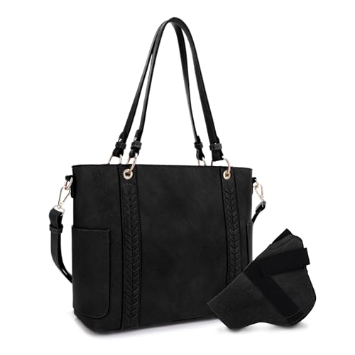 Image of JESSIE & JAMES | Austin Whipstitching Concealed Carry Tote Bag with Lock and Key, Top Handle CCW Purse | Whipstitching, Concealed Carry, with Lock and Key, Top Handle, CCW