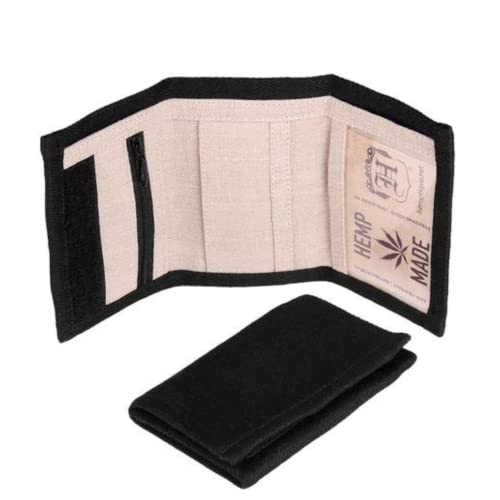 Hemptique 100% Hemp Fabric Five Compartment TriFold Wallet for Men & Women