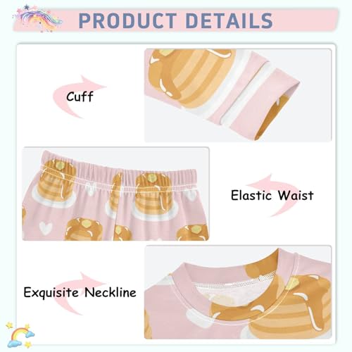 Pajama Sets Long Sleeve Top and Pants Soft Cotton Sleepwear 2 Piece Pjs Set for Home Casual Size 18M-8Y4