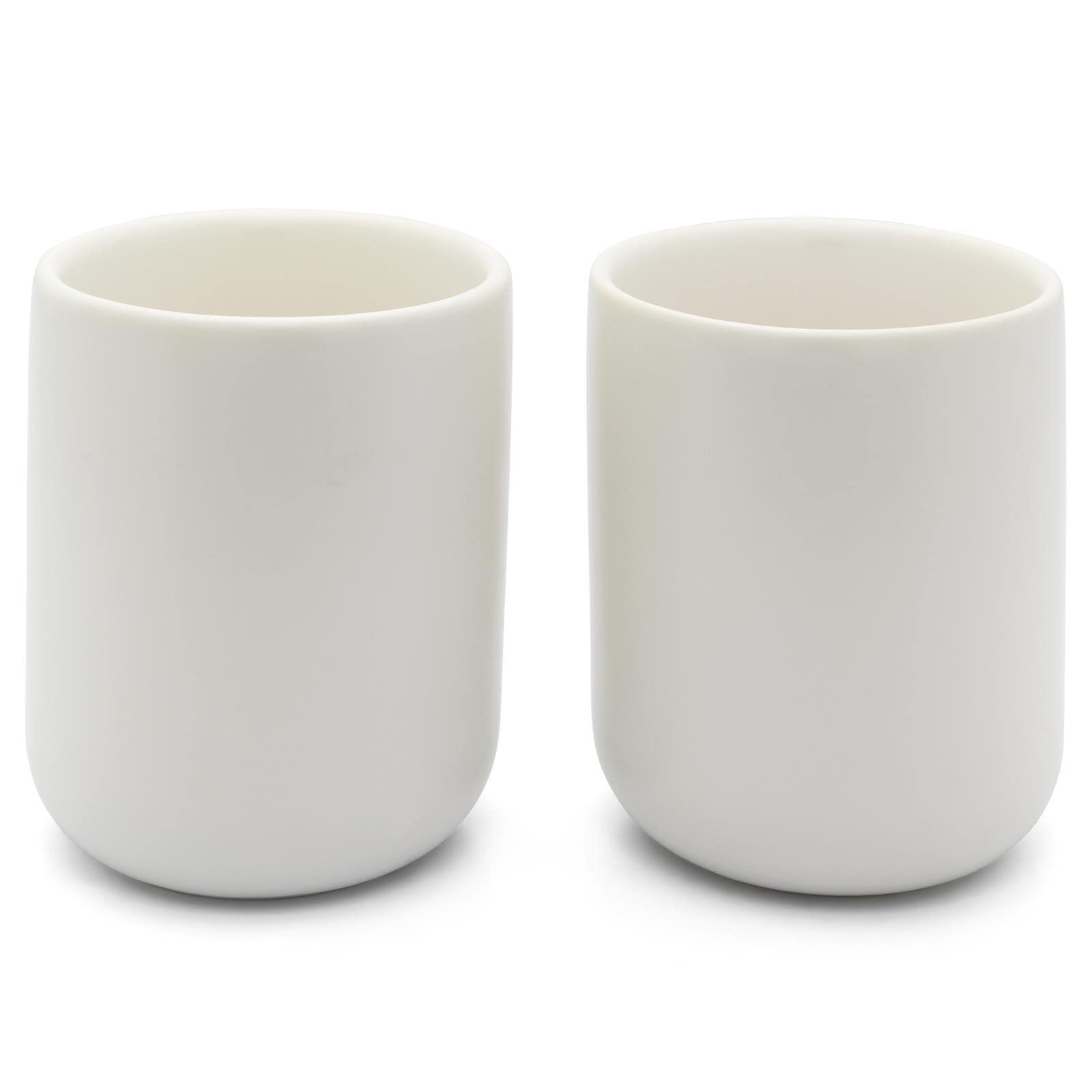 Bredemeijer Teekannen Set - weiße Keramik-Kanne 1.2 Liter & Tee-Filter Sieb-Einsatz für losen Tee & Stövchen & 2 Steingut Teebecher - 6-tlg.