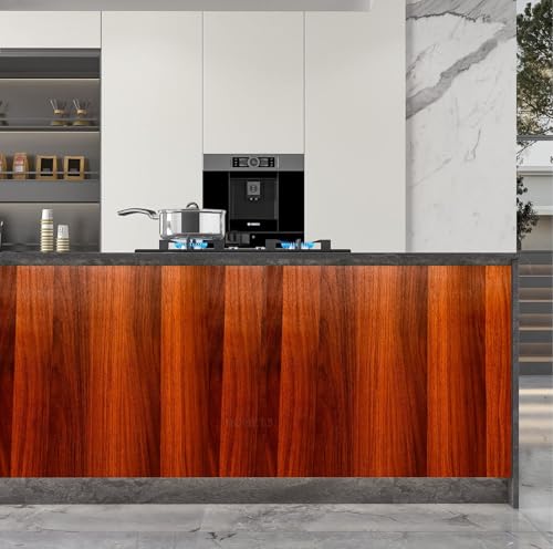 Image of HOME13 Self Adhesive Wood Grain Wallpaper for Furniture Vinyl Sticker Wooden Door Desktop Wall Paper Kitchen Wallpaper (2 feet by 10 feet, Wallnut Brown)