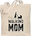 Shirtracer Muttertagsgeschenk Mama Geschenke - The walking Mom - Unisize - Naturweiß - walking mom - WM101 - Stoffbeutel aus Baumwolle Jutebeutel lange Henkel