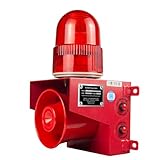 EOKHEOY Alarm Siren with Strobe Light 120dB Sound 25W Outdoor Waterproof Emergency Security Siren with Adjustable Volume Tone (with Plug) AC110V-120V