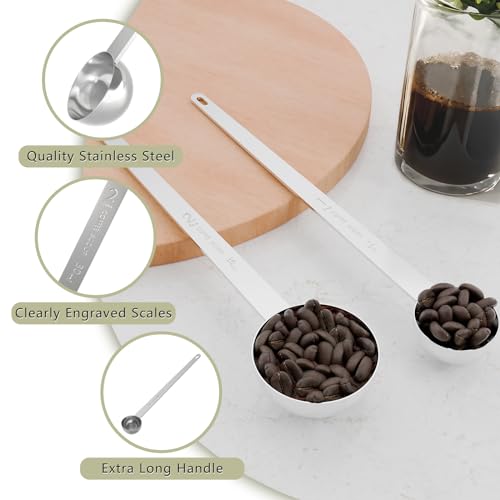 Cucharas de café de 2 cucharadas de mango largo aptas para lavavajillas LEIFENY 4