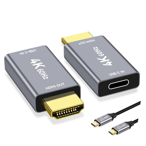 USB C Female to HDMI Male Adapter with 3.3FT USB C Video Cable 4K@60Hz Uni-Directional USB Type C Source to HDMI 2.0 Display Converter Thunderbolt 3/4 to HDMI for i-/Phone 17 MacBok Galaxy - 1 Pack