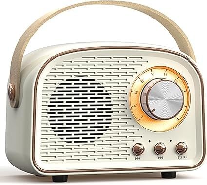 Vintage Style Portable Radio Speaker and Retro Design (Light Green)