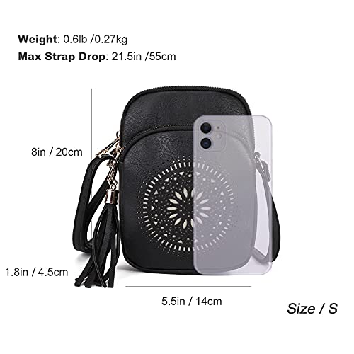 Image of AFKOMST Small Crossbody Phone Purse for Women, Triple-Zip Compartments