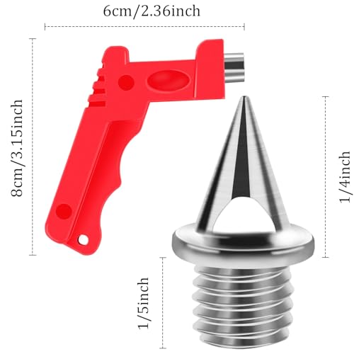 JULMELON 1/4 Inch Carbon Steel Track Spikes, 120PCS Lighter Weight Carbon Spikes with Spike Wrench for Track Shoes Field Sprinting Cross Country Short Running Replacement Spike