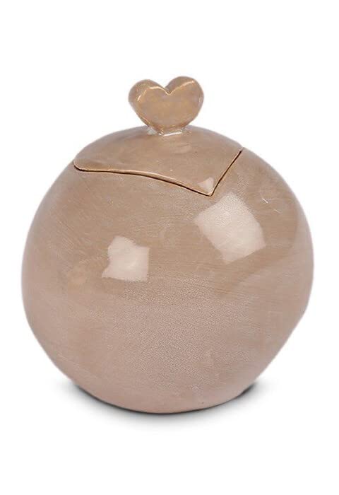 Mini urne funéraire céramique Love café Brun, souvenir artisanal