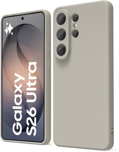 DIZORO Microfiber Candy Case Compatible for Samsung S26 Ultra 5g Smooth Touch Cushion Liquid Soft Silicone Gel Rubber Phone Cases Non-Slip Full Body Protective Shockproof Back Cover (Titanium)