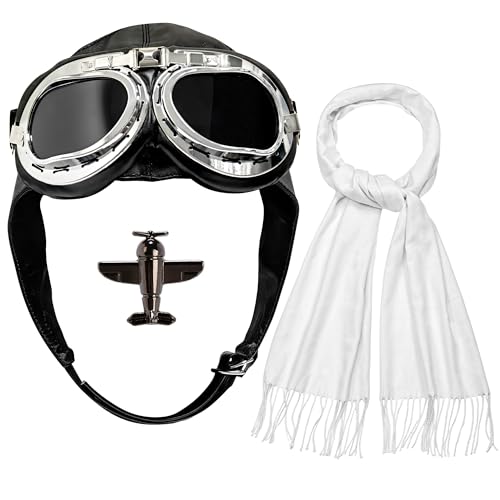 Horolam 4 Stück Flugzeugkappe Und Brille Im Set, Flieger...
