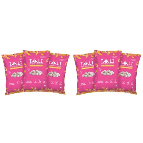 Image of Taali Roasted Makhana | 58 gm (Pack of 6) | Ghee Himalayan Pink Salt | 100% Vegatarian | Gluten Free, No Cholesterol, No Trans-Fat
