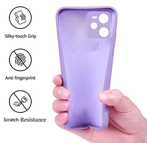 Image of A rtistque Liquid Silicone Back Cover Case for Realme C35 / Realme Narzo 50A Prime Matte Shockproof TPU Soft Flexible with Camera Protection - Purple