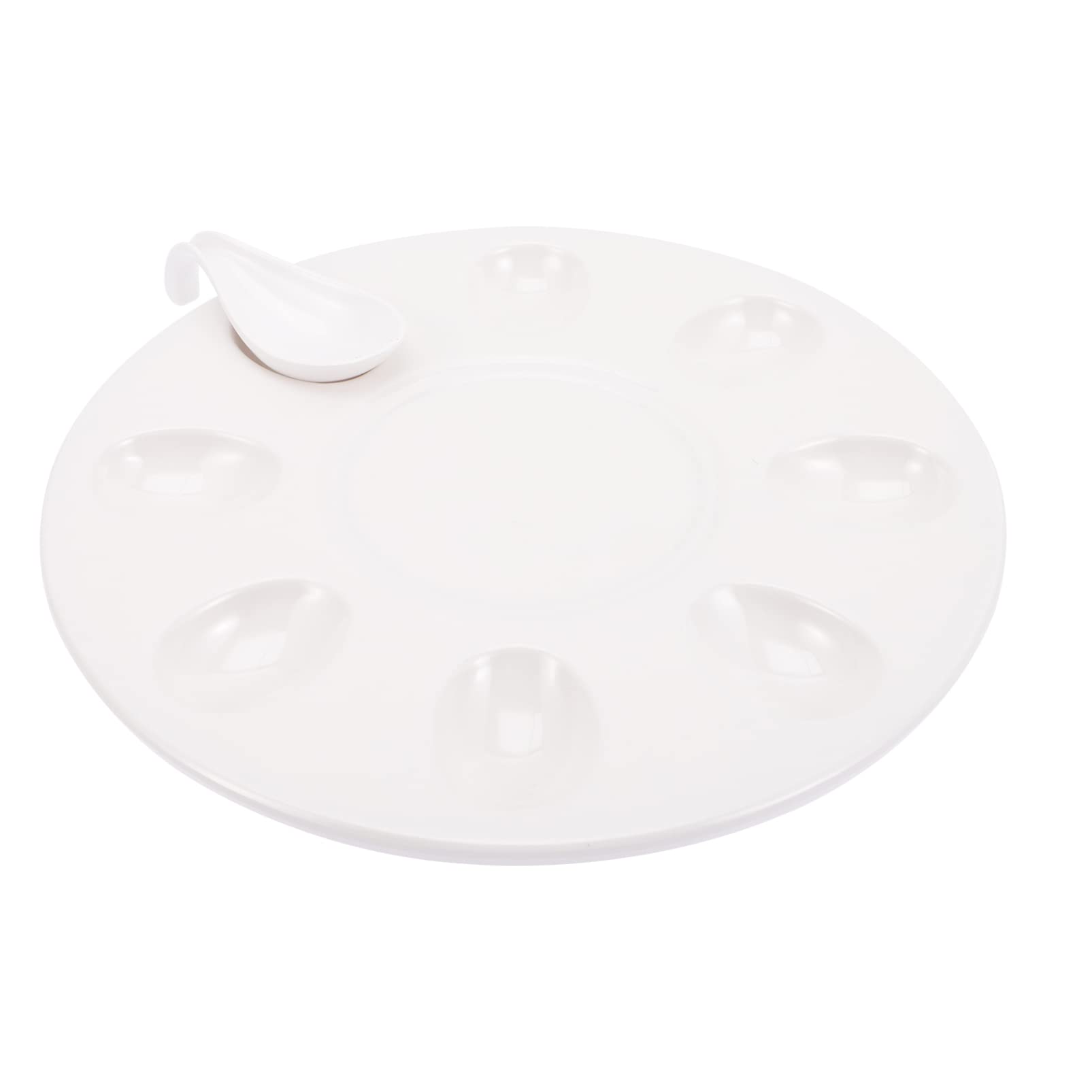 Hemoton White Serving Tray Shrimp Paste Spoons and Scratch-Resistant for Dining
