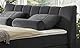 Mivano Free Boxspringbett mit Durchgehender Matratze (H3) und Basic Topper, Velours Cosy Dunkelgrau, Liegefläche 140 x 200 cm