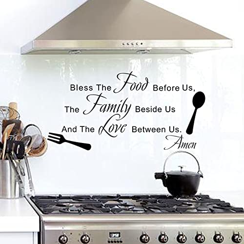 Kitchen Wall Decals Peel And Stick Art Vinyl Lettering Prayer Quotes Dining Room Sticker Removable… #TOP2