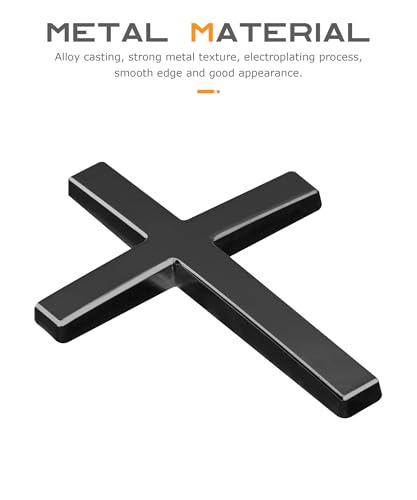 SCUARI 2PCS 3D Cross Stickers,Car Accessories Decals for Vehicles,Self Adhesive Cross Metal Car Emblem,2.5\"×1.8\" Cross Jesus Automotive Decal,Suitable for Trunk Tailgate Side Decoration (Black)