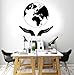 Nature Wall Sticker Globe Map World Map Decal Home Decor Living Room Office Studio Mural Creative Design43x42cm