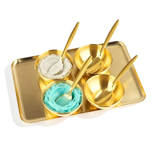 Bols à mélanger dorés avec cuillères, le cadeau de spa idéal pour elle