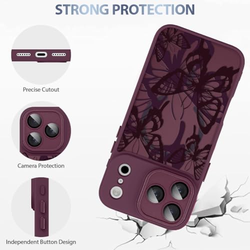 Coque iPhone 17 Pro MagSafe Papillon Rouge Antichoc en TPU - 4