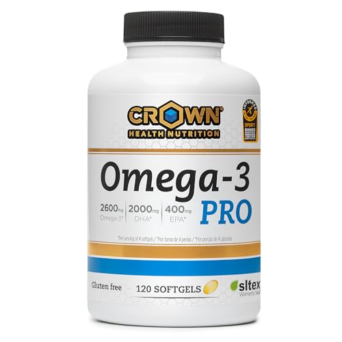 CROWN SPORT NUTRITION - Omega 3 Cápsulas 2600mg en forma de Triglicéridos (TG) | Reducción a la...