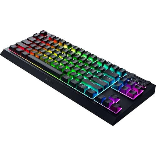 Image of Razer BlackWidow V4 Tenkeyless HyperSpeed (Orange Tactile Switches) - Wireless Hot-swappable Gaming Keyboard - Bluetooth & HyperSpeed 1000Hz - Snap Tap - QWERTY UK-Layout | Black