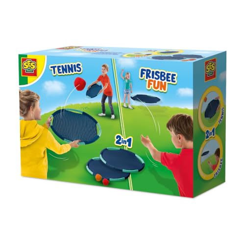 SES Creative Tennis and Frisbee Fun, Outdoor Active Play for Boys and Girls Ages 3-12 Years, Ideal for Garden, Beach, Park, Trampoline Tennis and Frisbee Set, Includes 2 Splash Water Balls