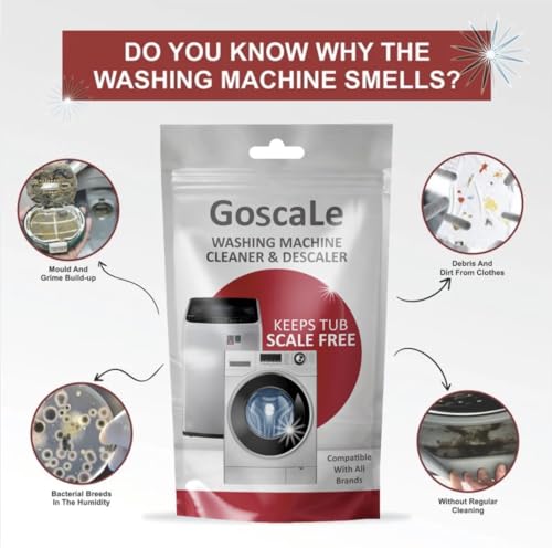 Image of Washing Machine Cleaner Descaling Powder for Front Load and Top Load Washing Machines | Washing Machine Drum Cleaner & Tub Cleaner | Pack of 10 (100 Gm /Pack)