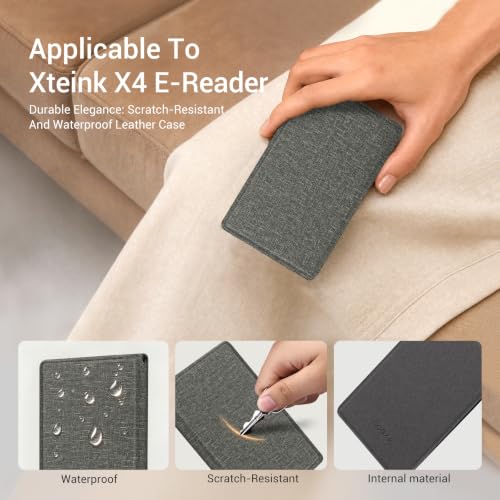 Image of CoBak Magnetic Case for XTEINK X4, Ultra-Lightweight Protective Cover for Xteink X4 E-Reader, Secure Magnetic Attachment(Pattern Gray)