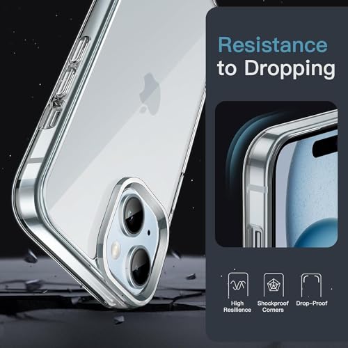 Image of Amozo for iPhone 15 Back Case Cover | Ultra Hybrid Transparent Camera and Drop Protection Back Case Cover for iPhone 15 - (Polycarbonate|Clear)