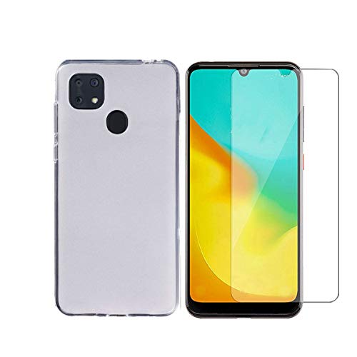 Tznzxm for Consumer Cellular ZMax 10 /ZTE Z6250 Tempered Glass Screen Protector [2-Pack],ZTE ZMax 10 Case, Flexible TPU Scratch Resistant Non-Slip Back Cover Rubber Slim Phone Case for ZTE Z6250