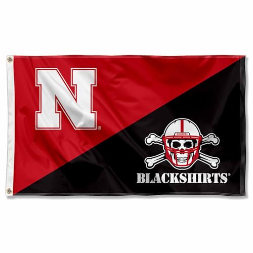 College Flags & Banners Co. Nebraska Cornhuskers Split Blackshirts Large Grommet Banner Flag