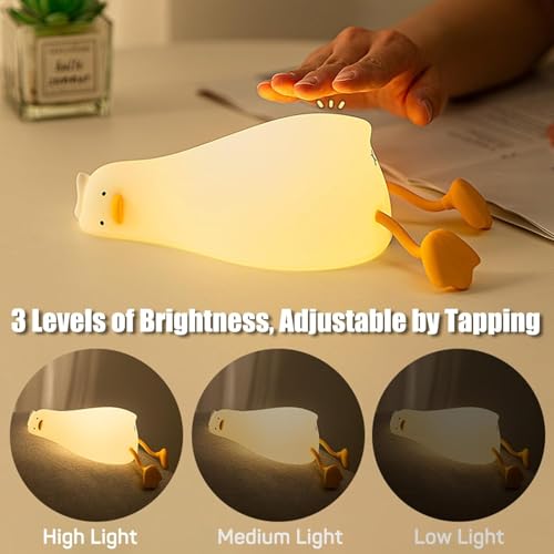 Image of LED Night Lights Touch Sensor, USB Rechargeable, 7-Color Changing Lamp for Kids' Room & Baby Gift | Night Light | (Sleeping-Duck)