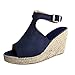 Femme Sandales Talon Compensé Plateforme Confortables Chic Casual Fourrure Tressées Chaussures De Bouche De Poisson Bout Ouvert Romaines A La Mode