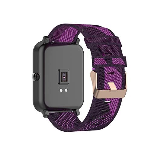 Compatible with AKUMAKA G39 Watch Bands Women Men, Nylon Solo Loop Elastic Sport Strap Replacement Wristbands for AKUMAKA G39 Accessories (Purple)