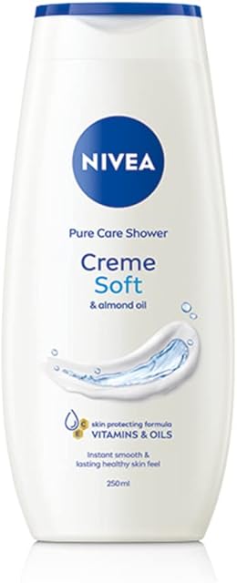 NIVEA Care Shower Creme Soft (250 ml) Caring Shower Body Cream Enriched with Almond Oil, Moisturising Shower Gel Body Wash, Skin Moisturiser with Mild Scent