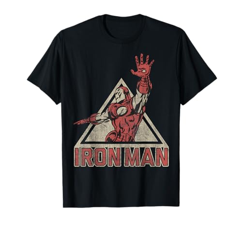 Image of Marvel Iron Man Power Triangle Retro Vintage T-Shirt