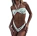 CixNy Time After Time Paratone Sexy Floral Bikini Mujer Split Bañera Impresora Sujetador de Baño Conjunto de tanquines Manga corta, X1-blanco, S