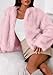 PRETTYGARDEN Womens 2025 Winter Coats Fluffy Cropped Faux Fur Jacket Long Sleeve Open Front Shaggy Outerwear Trendy Clothes (Pink,X-Small)