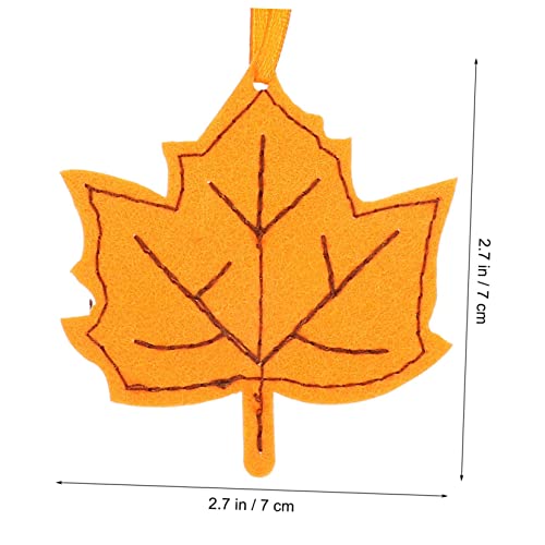 COHEALI 6pcs Maple Leaf Ornament Fall Decor Christmas Decor Halloween Wedding Decorations Xmas Holiday Tree Christmas Tree Baubles Autumn Maple Leaf Pendant Felt Pendant - Image 4