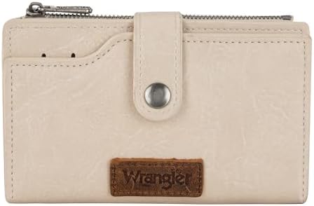 Wrangler Wallet for Women Bifold Card Holder with Zipper and ID Window