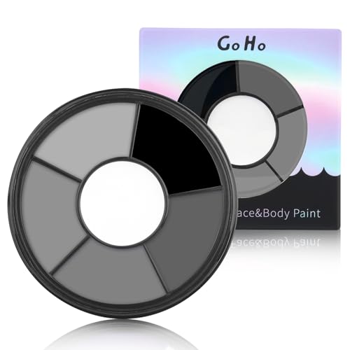 Go Ho 6 Colors Grey Face Body Paint Cream Washable Formula Face Painting for Halloween Cosplay Body Paint SFX Makeup Palette Professional Face Paint Gray Vampire Zombie Makeup