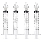 LATRAT 4 Irrigador Nasal con jeringuillas, para recién nacidos en la edad temprana, limpiador de nariz con boquilla de aspiración de silicona lavable y reutilizable