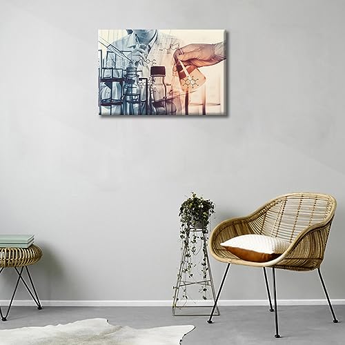 Image of 1 Panels Clinical Laboratory Wall Art Laboratory Research Concept Wall Pictures Posters & Prints Medical Prints for Wall Decor Giclee Wooden Framed Gallery-Wrapped Ready to Hang (12 inch Wx18 H)