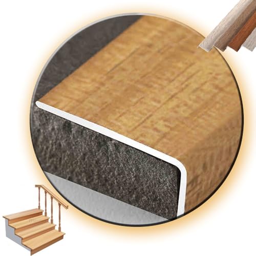 ISAVIA Nez De Marche Aluminium Profilé D'escalier Longueur 36 Pouces, Largeur 30mm Profilé De Protection D'angle Pour Escaliers En Bois Grain De Bois Nez De Marche Protecteur De Bord D'escalier(Asagi)
