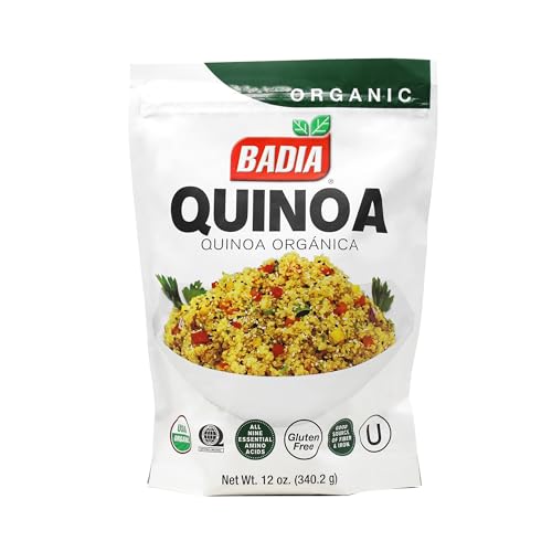 Badia Organic Quinoa, 12 oz resealable bag – Whole Grain, High in Protein, Fiber, Perfect for Salads, Soups, and Healthy Meals