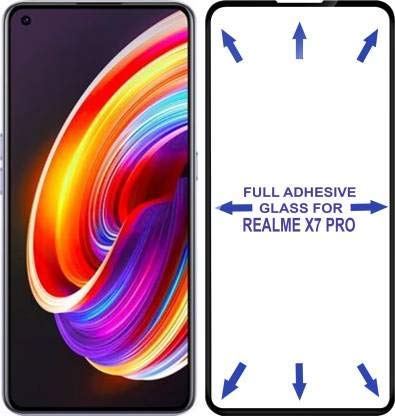 Image of Screen Protector for RealMe X7 Pro (Black) Tempered Glass Edge-to-Edge 6D Screen Guard With Installation Kit