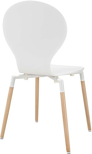 Miniatura 4 de Modway Path - Silla moderna de cocina y comedor de mediados de siglo en color blanco