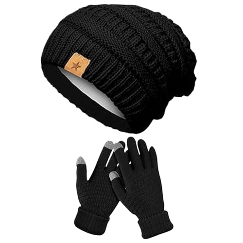 Gorro y guantes para mujer contra el frío intenso en deportes